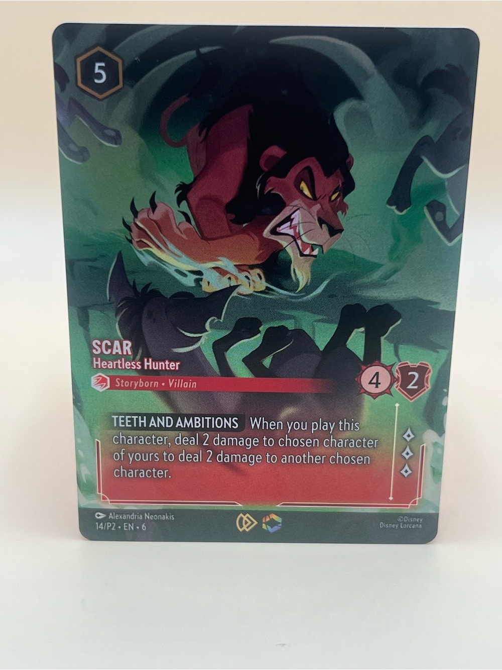 Disney Lorcana Scar Heartless Hunter Disney Card - 14/P2